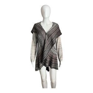 Dor Dor Couture Elegant Black and Gray Women's Open Cardigan Size S